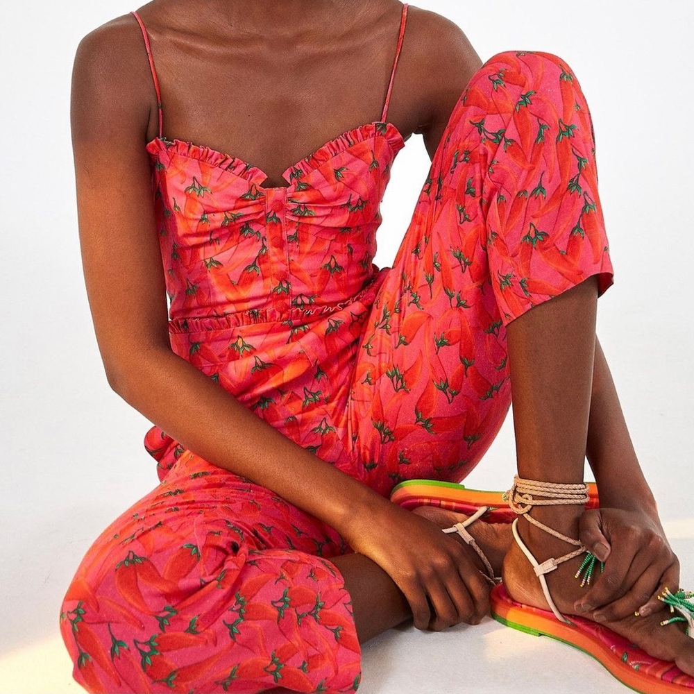 Farm Rio pepper print jumpsuit size XS